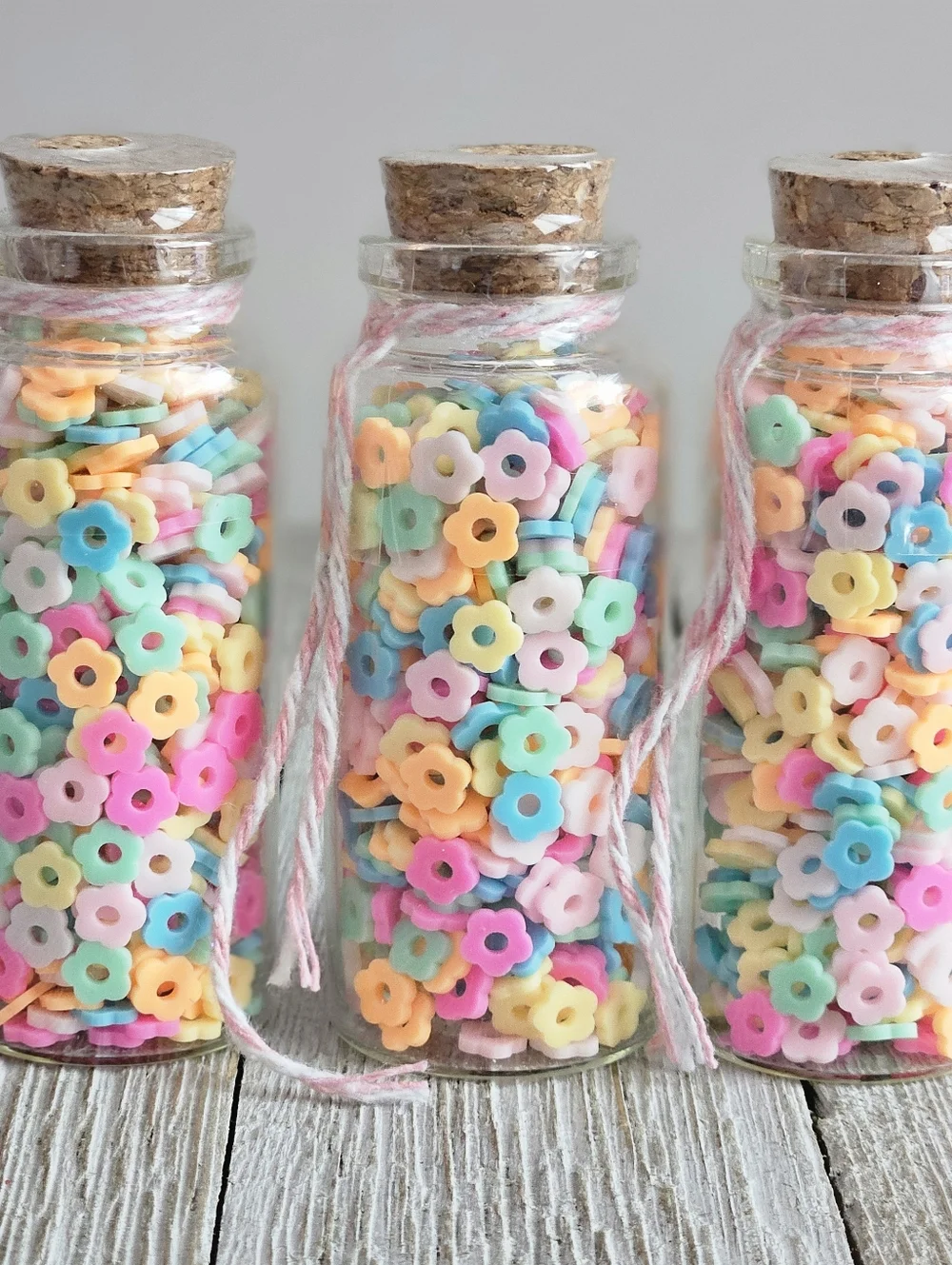3-Pack Jar of Miniature Plastic Beads Multi-Colored Pastel Crafting Sewing DIY